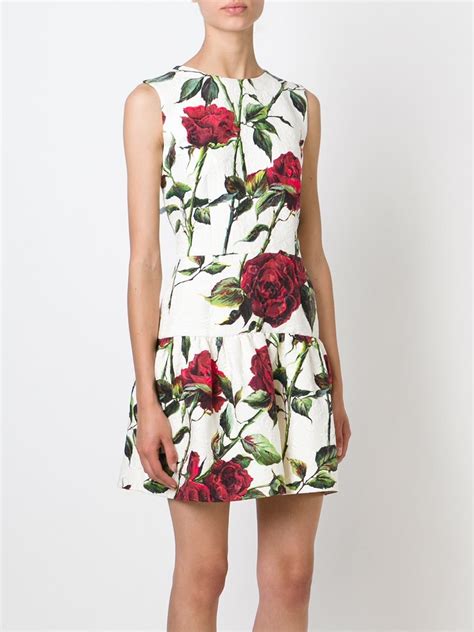 dolce gabbana rose print brocade dress|Dolce & Gabbana majolica brocade.